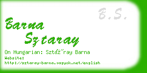 barna sztaray business card